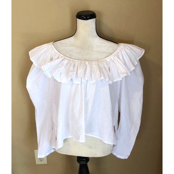 NWT Toit Volant white ruffle flounce Cynthia top - Picture 6 of 8
